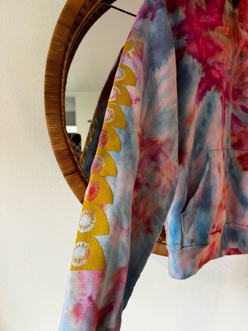 Free People x Werewolf Raspberry 
Hand Tied Ice Dyed Hoodie - Picture 2 of 5